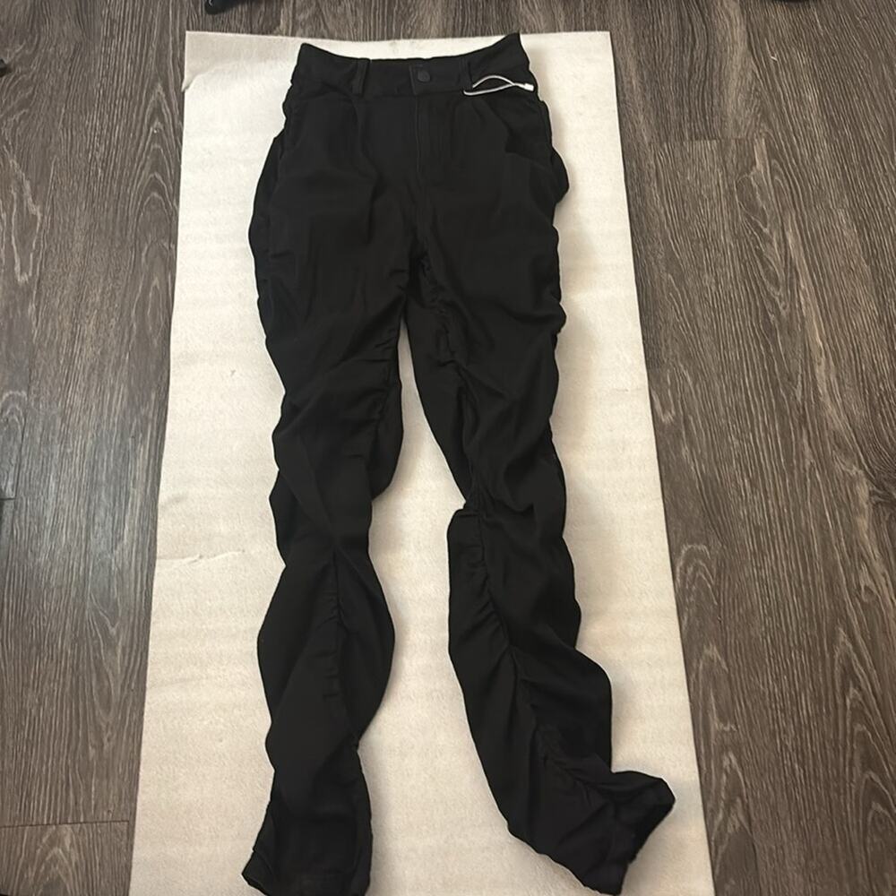 Fashion Nova Calm Down Ruched Jogger Pant S Black NWT Rocker Streetwear Festival